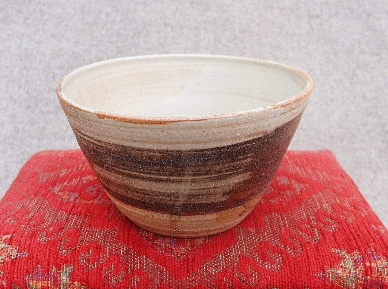 Sabine Schmidt Pottery Large Decorative Bowl in Brown/Grey, Japanese-Inspired Pottery Devon Ceramics