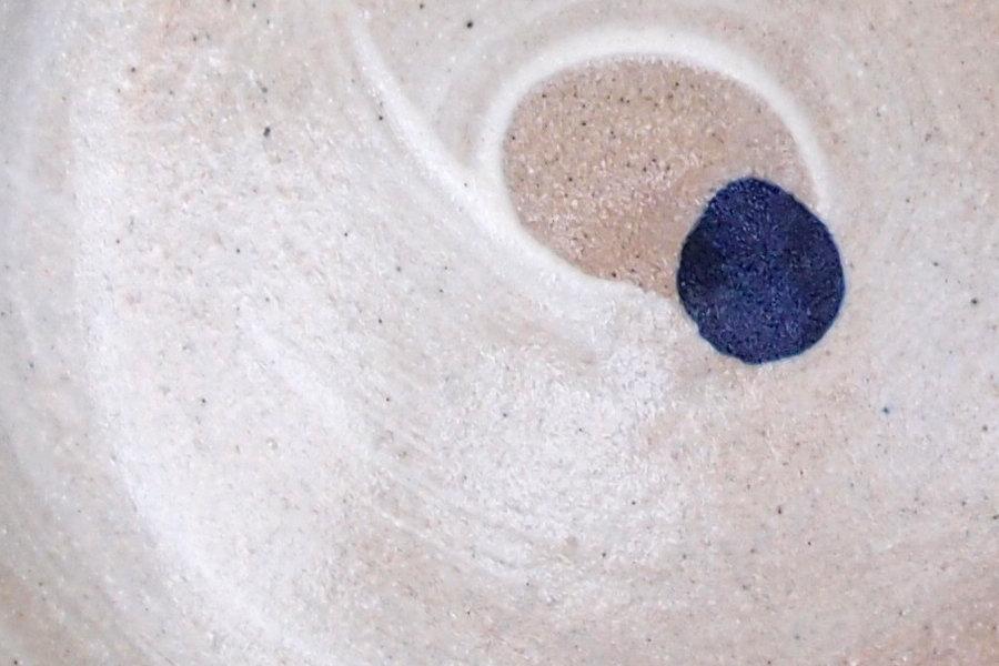 SabineSchmidtPottery Deep Stoneware Plate in White/Blue, Ceramic Pasta Bowl Devon Ceramics