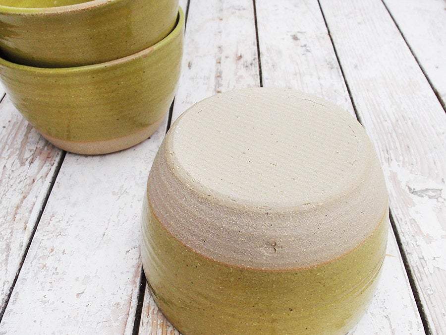 SabineSchmidtPottery Large Ceramic Bowl in Yellow/Green, Handmade Soup Or Ramen Bowl Devon Ceramics