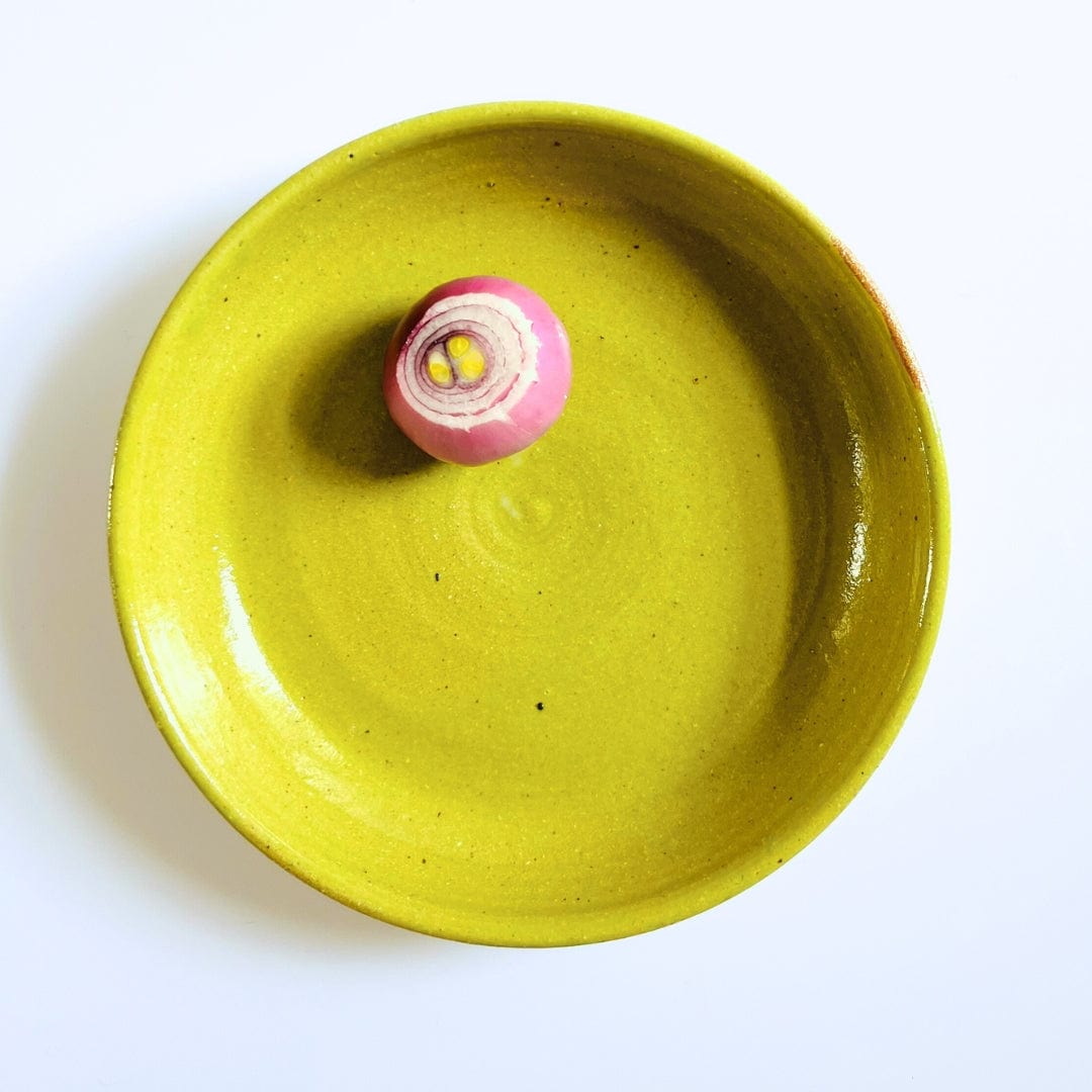 Ceramic Pasta Bowls in Yellow/Green