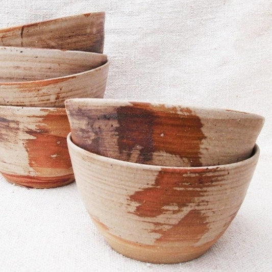 Handmade Ceramic Bowls in Brown Grey – Medium-Sized
