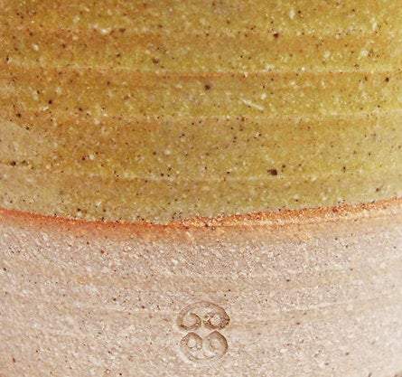 Sabine Schmidt Pottery Deep Stoneware Plate in Yellow/Green, Ceramic Pasta Bowl Devon Ceramics