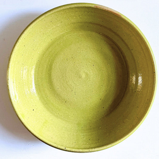 Joyful Green Ceramic Pasta Bowls for Modern Dining