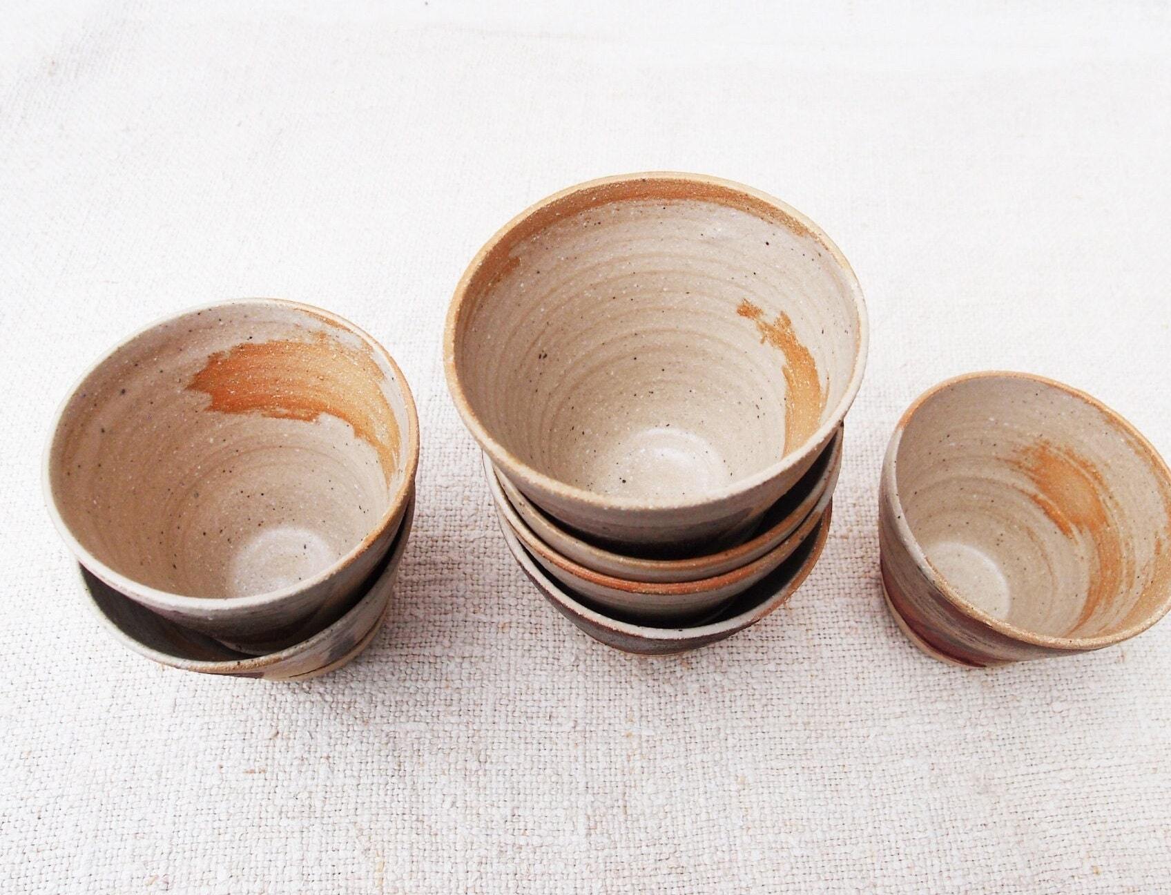 Sabine Schmidt Pottery Designer Teacup in Brown/Grey, Japanese-Inspired Teacup Devon Ceramics