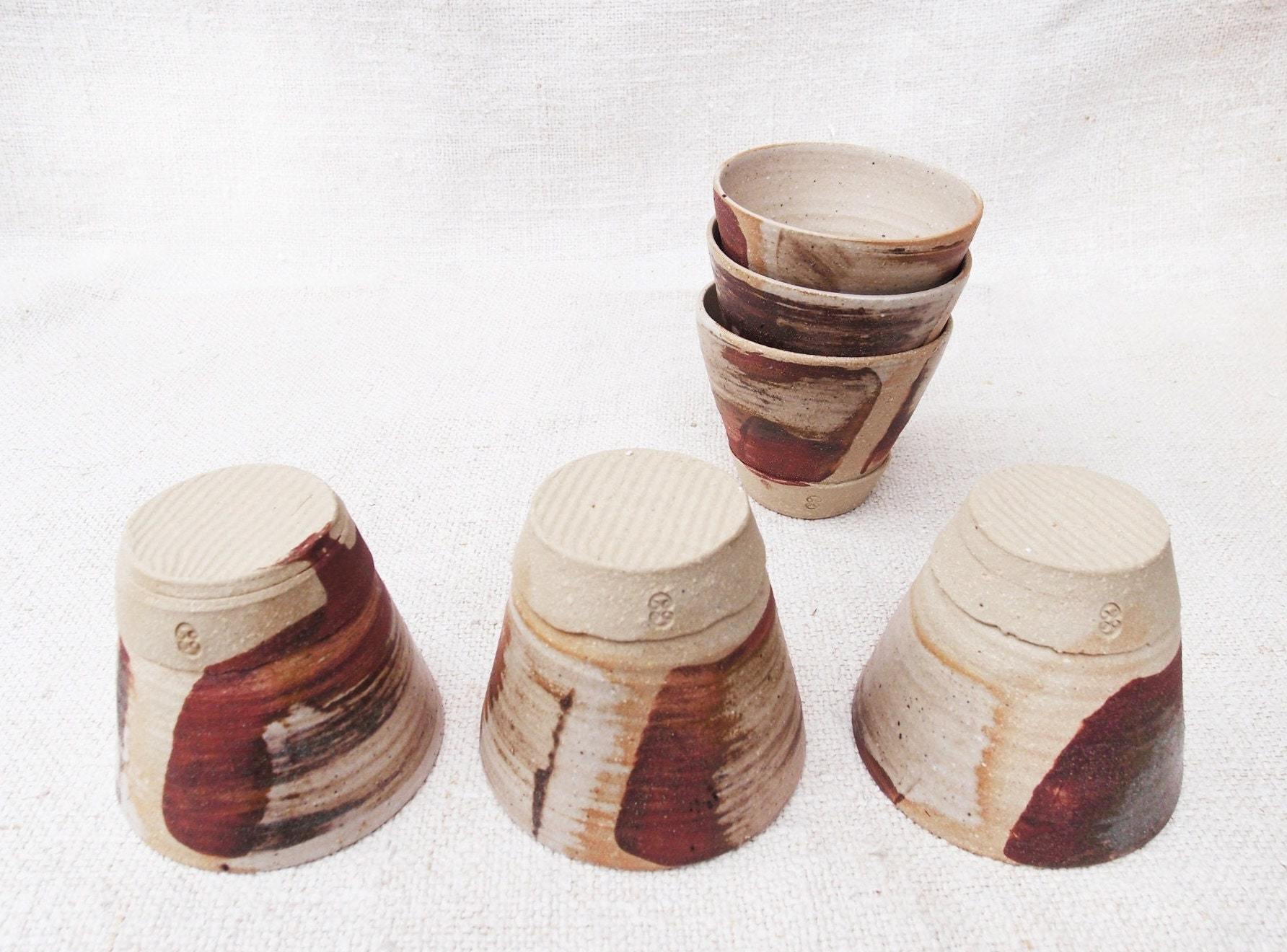 Sabine Schmidt Pottery Designer Teacup in Brown/Grey, Japanese-Inspired Teacup Devon Ceramics