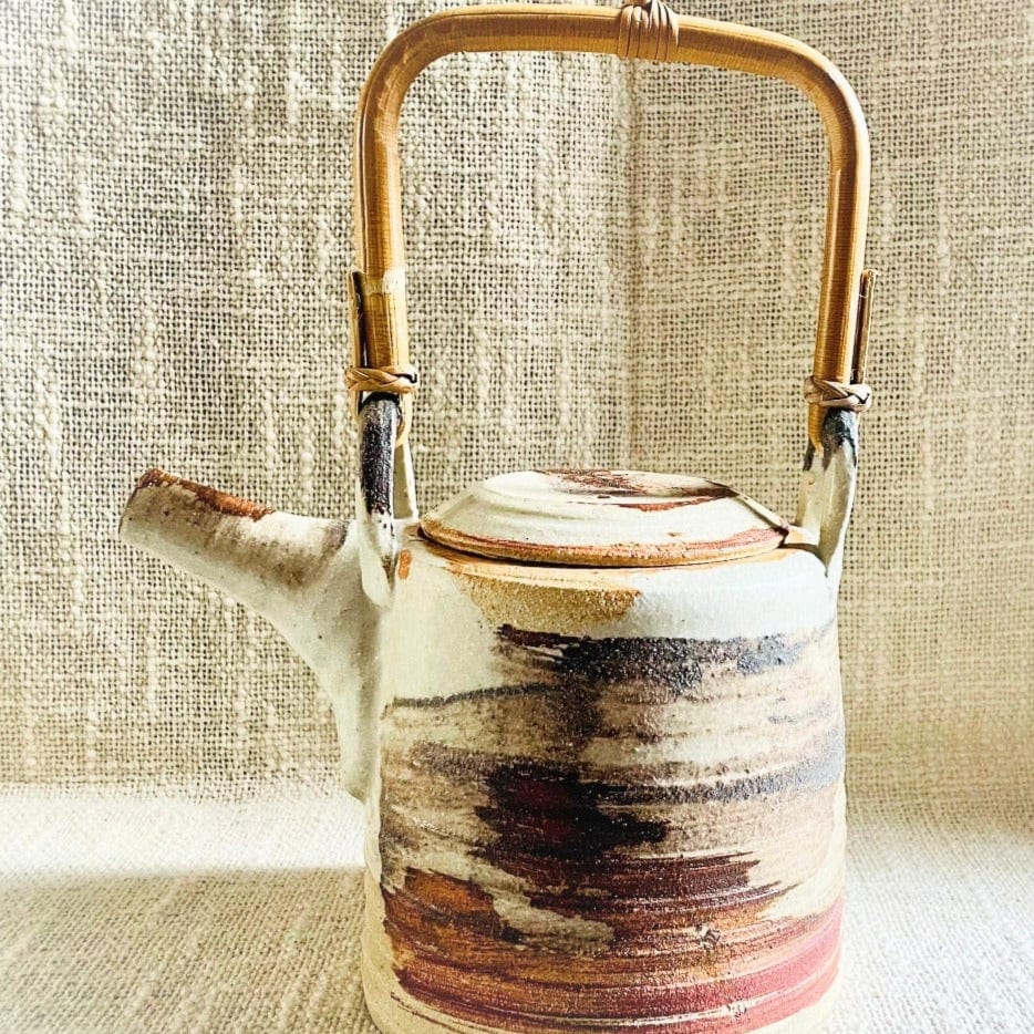 Sabine Schmidt Pottery Brown/Grey Rustic Teapot, Centrepiece for the Modern Home Devon Ceramics