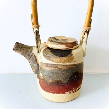 Sabine Schmidt Pottery Brown/Grey Rustic Teapot, Centrepiece for the Modern Home Devon Ceramics