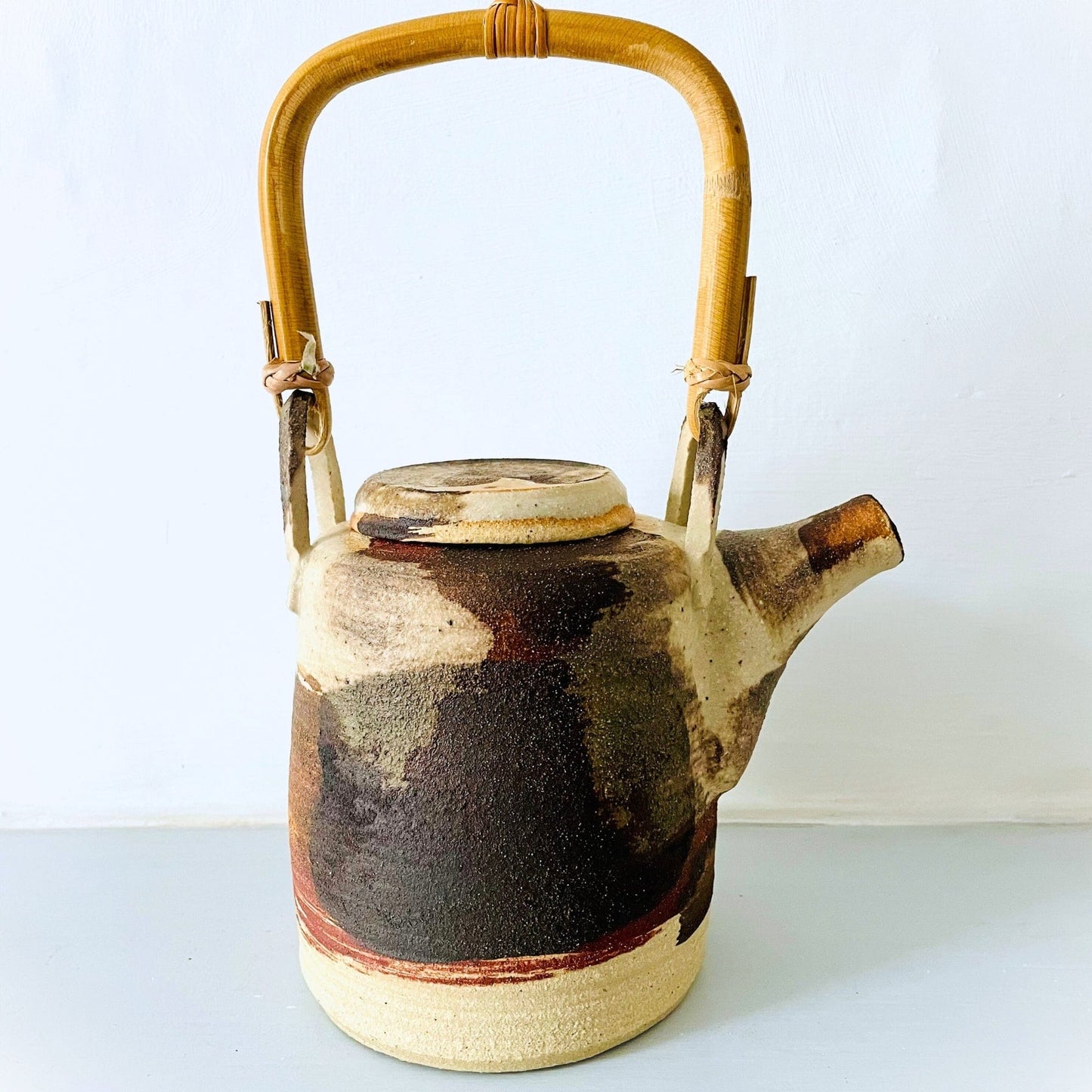 Sabine Schmidt Pottery Brown/Grey Rustic Teapot, Centrepiece for the Modern Home Devon Ceramics