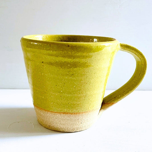 Modern Pottery Mug in Yellow-Green | Sabine Schmidt Pottery