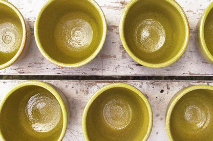 Set of 2 Espresso Cups in Yellow/Green |