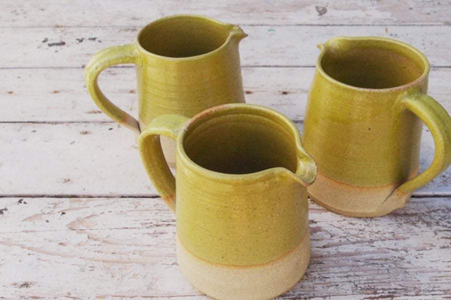 Small Milk Jugs in Yellow/Green – Ceramic Milk Jugs