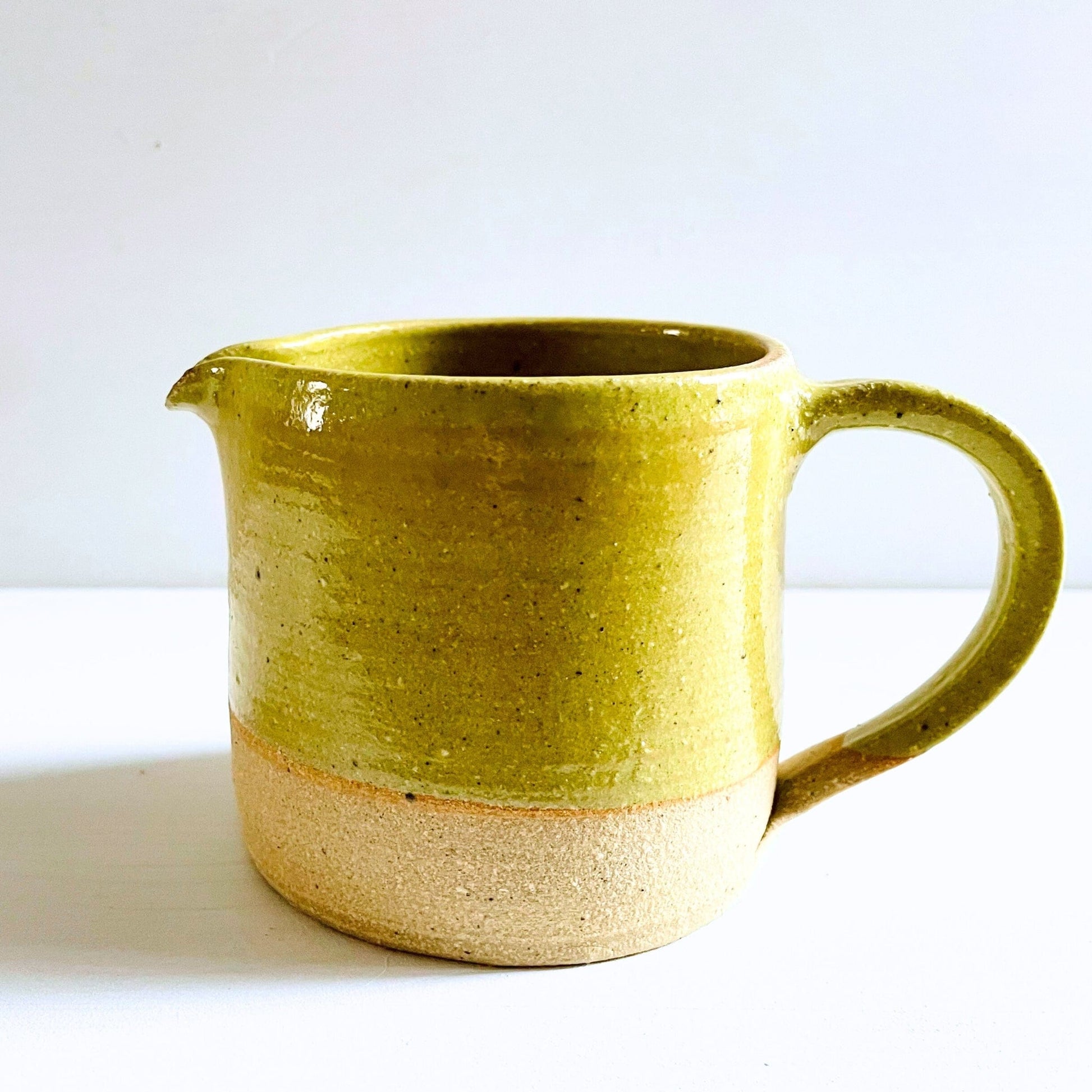 Small Milk Jugs in a Cheerful Yellow-Green