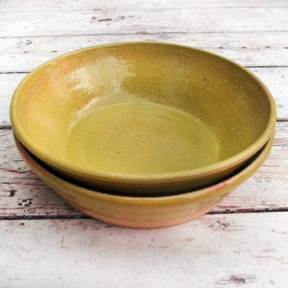 Green Stoneware Ceramics: Snack Bowl Set