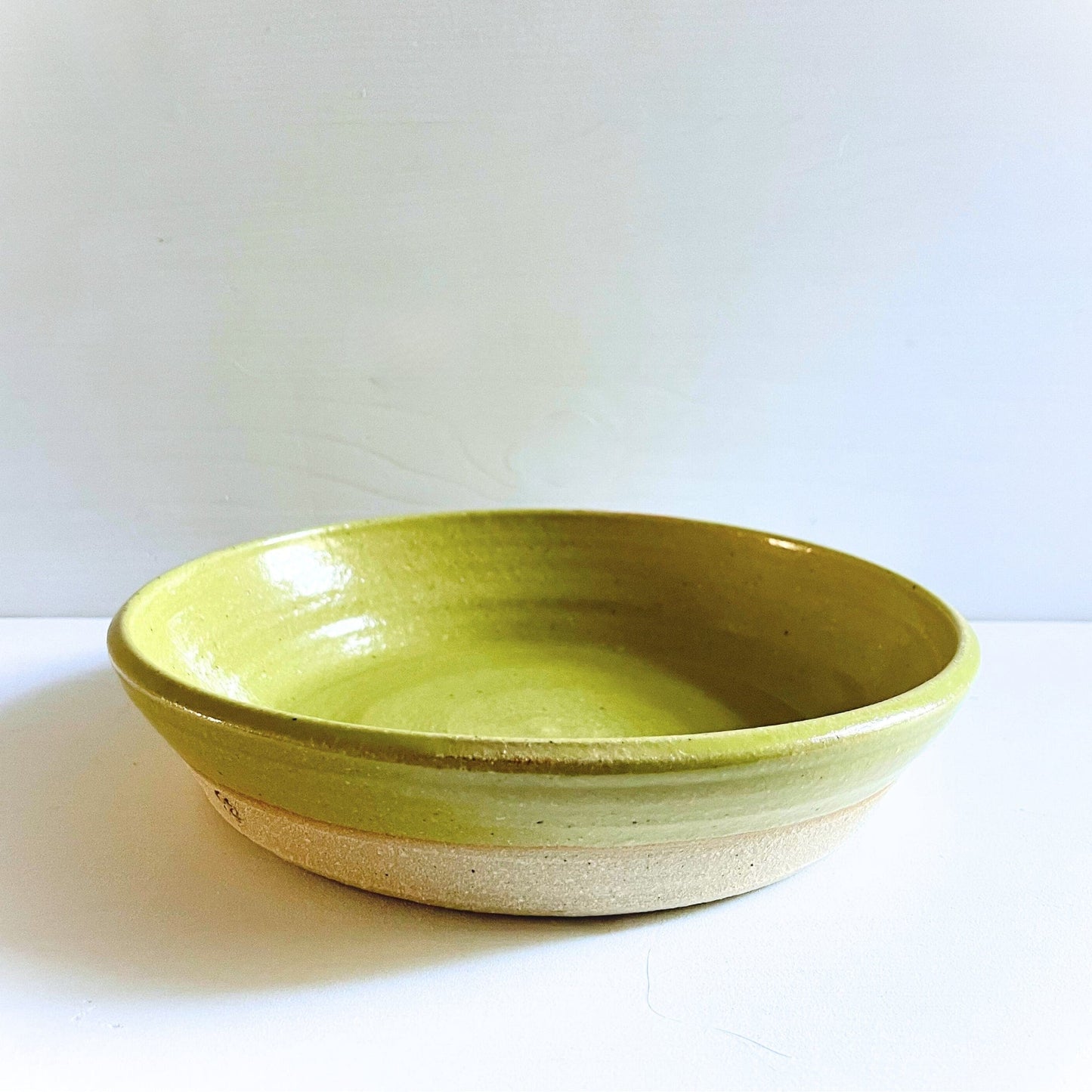 SabineSchmidtPottery Set of 2 Medium-Sized Prep Bowls in Yellow/Green, Stoneware Bowls Devon Ceramics