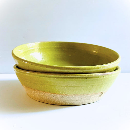 Snack Bowl Set in Yellow-Green – Handmade Set of 2 Snack Bowls