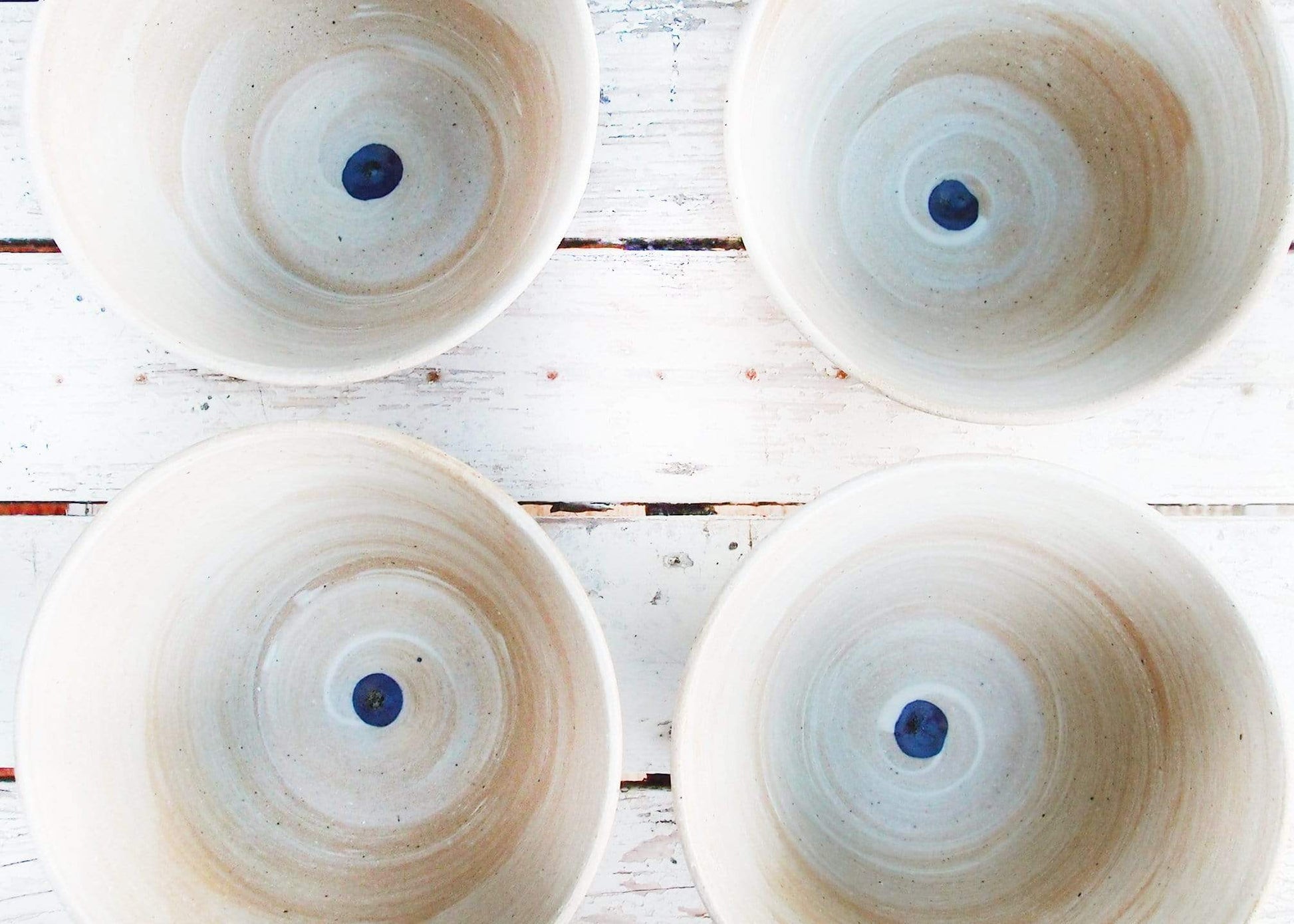 Small Prep Bowls in White/Blue  Handmade Snack Bowls – Sabine Schmidt  Pottery