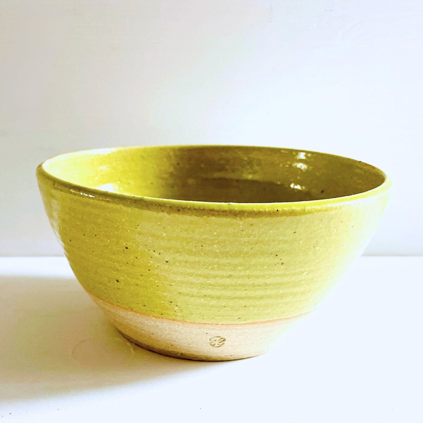 Small Bowl Ceramic with a Yellow-Green Glossy Glaze