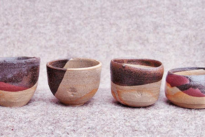 SabineSchmidtPottery Set of 3 Tiny Ceramic Bowls in Brown/Grey, Mini Ceramic Bowls Devon Ceramics